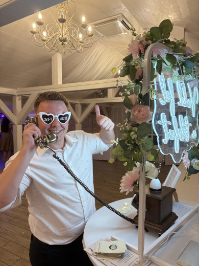 Vintage telefon vendégkönyv elegáns dekorációval